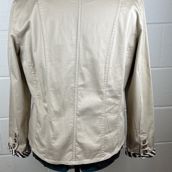 Custom Tan Jacket with Brown Zebra Embellishment - Picture 5 of 6